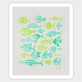 fish inkings lime turquoise Sticker